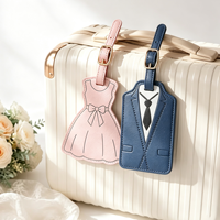 Étiquettes de bagages pour couple de mariés en cuir PU durable, en forme de costume et de robe, cadeaux de bienvenue pour les invités