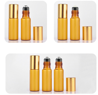 Botol minyak esensial dengan bola rol, rol parfum kaca Amber bening TES 1ml 2ml 3ml 5ml 10 Ml Mini 1ml