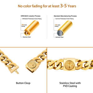 Superbe Bijou Cadeau Tête de <span class=keywords><strong>Lion</strong></span> Plaquée Or 18 Carats Acier Inoxydable Maillons Cubains Hip Hop Hommes Femmes Bracelet <span class=keywords><strong>Roi</strong></span> <span class=keywords><strong>Lion</strong></span> Couronne 3D Animal 12mm - Product Image 4