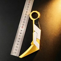 Couteau à griffes en métal de 17 cm, modèle Purple Gold Tide, accessoire de jeu Valorant, cadeau pour les fans