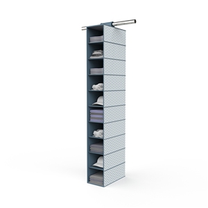 Authentic Household Items 10 Tiers Collapsible Cloth Hanging Shelf for Closet Storage Organizer - Product Image 1