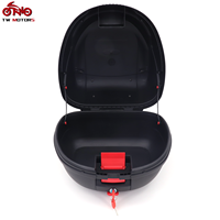 TW Fashion Moto Cover 33L Boîte arrière de moto en plastique PP Noir pour le rangement du casque, conduite en plein air, verrouillable