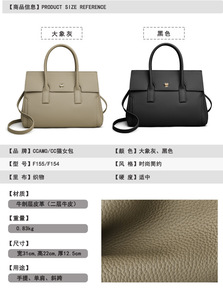 กระเป๋าสะพายไหล่สไตล์วินเทจเรียบง่ายสำหรับผู้หญิง ความจุขนาดใหญ่ ใช้งานได้หลากหลาย เหมาะสำหรับธุรกิจ กำลังเป็นที่นิยม กระเป๋าถือหนังแท้คุณภาพสูงสำหรับผู้หญิง - Product Image 2