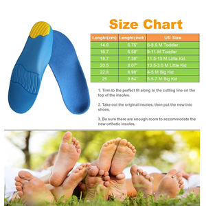 Semelle orthopédique de soutien de la voûte plantaire pour enfants, semelle de remplacement pour baskets/bottes, talon profond pour l'hyperpronation et l'hyperrotation - Product Image 2