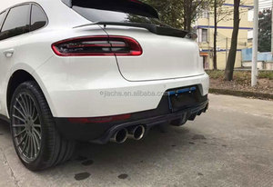 De fibra de carbono parachoques trasero difusor con luz LED tiburón estilo parachoques para <span class=keywords><strong>Porsche</strong></span> <span class=keywords><strong>Macan</strong></span> 2014-2018 - Product Image 5