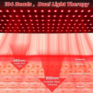 <span class=keywords><strong>Almohadilla</strong></span> de Terapia de Luz Roja de Nuevo Estilo a <span class=keywords><strong>Precio</strong></span> Bajo Directo de Fábrica, 104 LED Infrarrojos de 850nm, Compresa Térmica, Soporte Lumbar Inteligente - Product Image 6