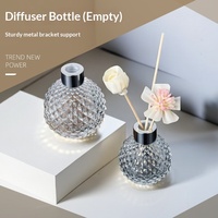 Diffuseur d'arômes créatif en forme d'ormeau, en verre transparent blanc cristallin sphérique, ornement de maison, diffuseur à bâtonnets sans flamme