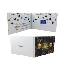 Carte de voeux vidéo de Noël promotionnelle personnalisée carte de brochure vidéo d'affichage à cristaux liquides de 2.4 pouces pour la collection