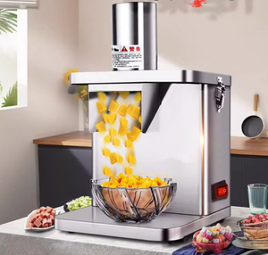 Điện Rau Cube dicing máy cắt cho bí ngô dưa Chuột Khoai tây cà rốt các loại trái cây khác và thực phẩm PLC thành phần cốt lõi - Product Image 1