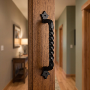 Chaman India Black Cast Iron Twisted <b>Door</b> Pull <b>Handle</b> for <b>Doors</b> & Windows - Product Image 3