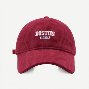 Casquette de baseball en velours côtelé personnalisée avec broderie originale du logo Boston, 6 panneaux, vente en gros - Product Image 2
