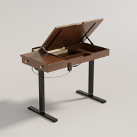 Escritorio de Madera Sólida con Altura Ajustable Eléctricamente y Inclinación Ajustable para Dibujo, Computadora, Caligrafía, Diseño y Trabajo en Casa, Modelo SZ054