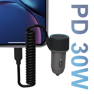 Le plus récent chargeur de voiture USB double auto-rétractable avec charge rapide et chargeur de voiture rétractable Smart IC <span class=keywords><strong>Carplay</strong></span> - Product Image 3