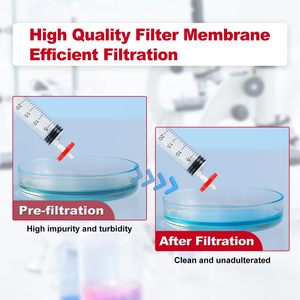 Filtro <span class=keywords><strong>de</strong></span> Jeringa PTFE Hidrófobo para Solventes Orgánicos y Gases, WEIAI Lab Filtration, Luer Lock, 0.02/0.22um/0.45um/0.1/0.8/1/3/5um, para HPLC y GC - Product Image 4