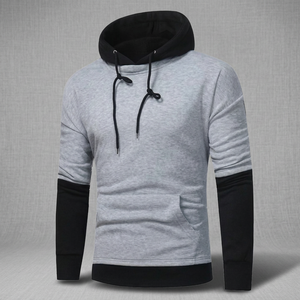 เสื้อฮู้ดดี้ผู้ชายสุดหรูสำหรับฤดูใบไม้ร่วง สไตล์สตรีทแวร์ ผ้าฟลีซหนานุ่ม 100% ผ้าฝ้าย ทรงปกติ สีพื้น เรียบง่าย ไม่เป็นขุย แห้งเร็ว ประดับด้วยคริสตัล - Product Image 3