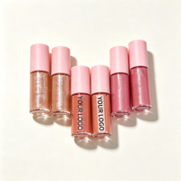 Gloss à lèvres mini haute pigmentation, logo personnalisé, teintes nude, rouge, rose, or, marque privée, hydratant