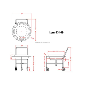 Carrito con Ruedas para Tazón Mezclador de Acero Inoxidable de Grado Alimenticio, Giratorio, para Cocina Comercial - Product Image 5