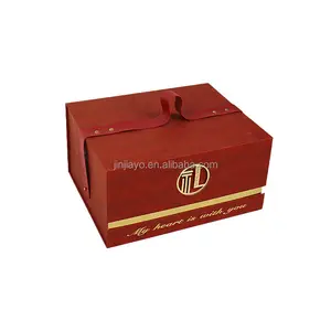 定制豪华折叠磁性盒带手柄礼品包装优雅顶级精品礼品盒
