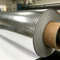 Rouleau de papier d'emballage pour bonbons et snacks, en feuille d'aluminium métallisée argentée, thermoscellable