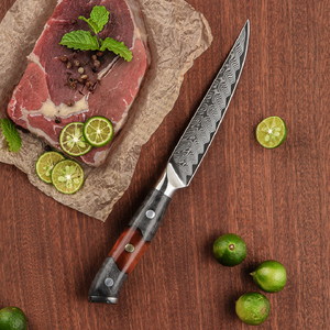 Couteau à steak en acier Damas ultra-affûté de 5 pouces avec manche en résine - Product Image 5