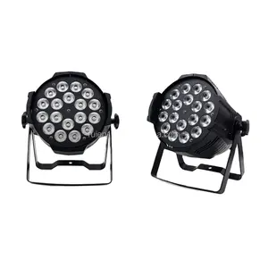 DMX512 kontrol 18 buah 12W 15W 18W 4in1 5in1 6in1 multiwarna Cast aluminium LED lampu Par panggung