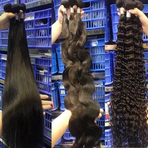 Bán Buôn Nóng Bán Trung Quốc Nhà Cung Cấp Nguyên Ấn Độ Tóc 1b Đen Straight Salon Tóc Nối