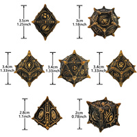 Ensemble de dés de jeu de rôle DND en métal doré rouge brillant, 7 pièces, orné de pointes, fait main, écologique, dés polyédriques pour jeux de table RPG