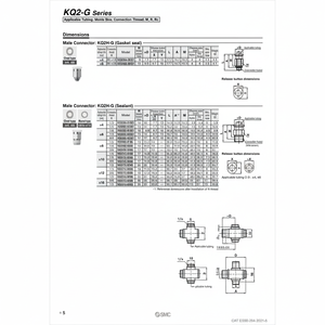 Raccords instantanés SMC Pneumatics KQ2H12-02G pièces pneumatiques - Product Image 1