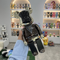 Mainan Bearbrick 28cm 400% Punk Bear brick 400% Figur Bearbricks Model Ornamen