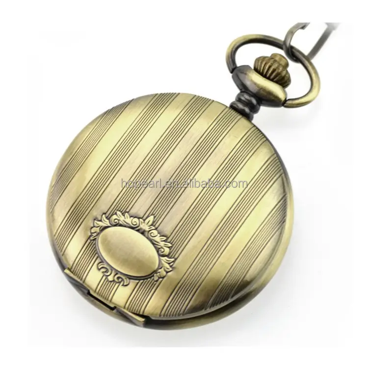 WAH243 Retro Quartz Pocket Watch Bronze Cover Mens Women Pocket Watches