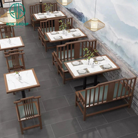 Table en bois massif facile à nettoyer et durable rentable de Style chinois avec table de restaurant de meubles de restaurant de conseil ignifuge
