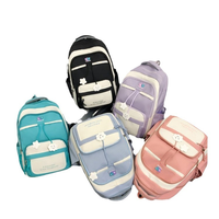 Sac à dos léger et imperméable pour adolescents et étudiants, sac d'école multi-poches pour le lycée et le collège