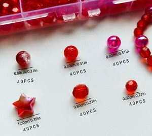Cuentas de Plástico para Hacer Pulseras, Estilo Colorido, Caja de 12 Compartimentos, Cuentas Rojas y Perlas, 2024 - Product Image 4