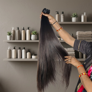 Lots de Cheveux Indiens Remy Naturels Lisses Couleur Naturelle Alignés dans le Sens de la Cuticule Sans Nœuds Ondulés Profonds Non Traités Humains Non Transformés Vente en Gros - Product Image 1