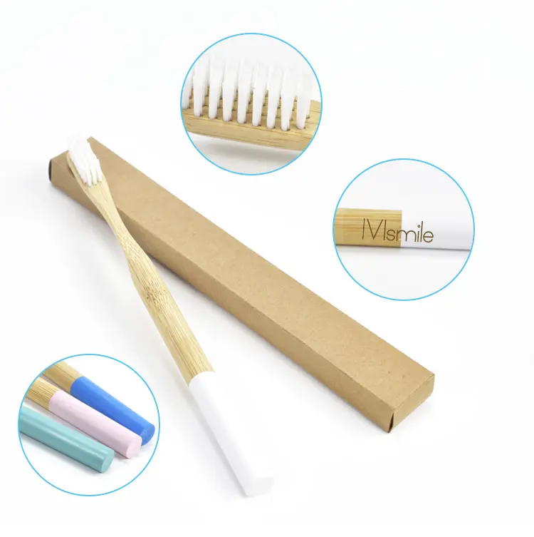 Ücretsiz örnek özel ucuz ahşap toptan biyobozunur organik çevre dostu bambu diş fırçası yetişkinler için