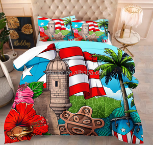 Tùy Chỉnh 3Pcs Puerto Rico Cờ Comforter Bộ 3D In Bộ Đồ Giường Bộ - Product Image 5