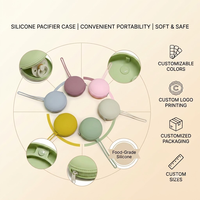 TONGTU Porte-sucette en silicone anti-poussière portable personnalisé pour bébé Boîte à clip en chaîne Housse de sucette pour bébé Porte-sucette