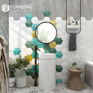 200x230mm Nordic Glossy Ice-Cracked Carrelages muraux faits à la main Cuisine et salle de bain Brique hexagonale Toilette <span class=keywords><strong>Carrelage</strong></span> en céramique simple - Product Image 6