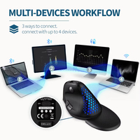 Delux M618XSD Seeker Mouse Vertikal Ergonomis dengan Layar OLED 4000DPI Mouse Ergonomis Nirkabel 1000mA yang Dapat Diisi Ulang