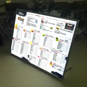 快餐店餐厅菜单展示用发光二极管灯广告发光二极管超薄灯箱