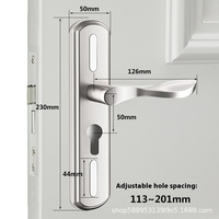Serrure de porte antivol silencieuse réglable avec finition dorée Design moderne fil d'acier noir pour chambre à coucher Villa Home Application
