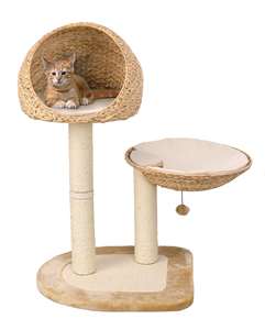Écologique <span class=keywords><strong>Chat</strong></span> Scratcher Pet Jumping Platform Sisal Litière Tissage Maison Rack Escalade Étagère Photo Jouets pour Chats Arbre Bois - Product Image 1