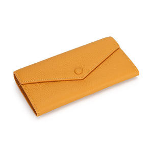 Portefeuille long en cuir de vachette pour femme, grande capacité, en cuir de vache véritable, pochette fine, porte-téléphone - Product Image 6