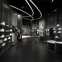 Étagère de présentation de chaussures en bois moderne, vitrine personnalisée pour baskets, pour la décoration intérieure des magasins de chaussures