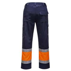 PORTWEST - E049ONRXL Pantalon de combat haute visibilité deux tons orange/bleu marine-EAN 5036108280766 HI-VIS WORKWEAR - Product Image 2