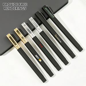 Stylo bille carré en plastique de haute qualité avec logo, encre or et argent, personnalisable pour la publicité et la signature professionnelle - Product Image 1