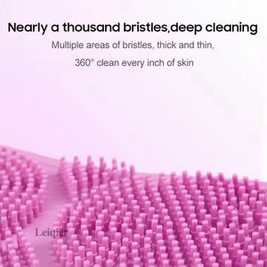 Household Double-Sided Eco-Friendly Easy-Cleaning Waterproof Silicone <b>Bath</b> <b>Towel</b> Exfoliating Back Scrubber with Shower Brush - Product Image 4