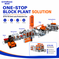 Machine à fabriquer des blocs de ciment entièrement automatique, pour blocs creux, pleins et emboîtables, modèle QT18-15, système de vibration hydraulique PLC