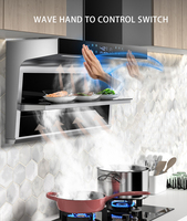 Hotte Aspirante Murale en Forme de 7 pour Cuisine, Moteur de Cheminée, Extracteur de Hotte à Tirage Inversé