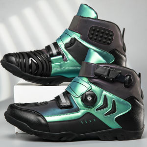 Bottes de moto en cuir respirantes et imperméables pour hommes - Product Image 3